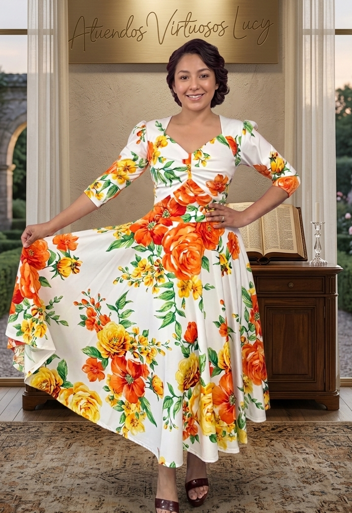 Vestido estampado🧡 Floral 💜